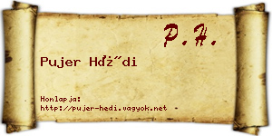Pujer Hédi névjegykártya
